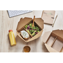  Boite repas carton kraft 2-compartiments 16,8 x 13,5 x 6,5 cm - 50 unités