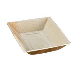 Assiette rectangulaire angles droits en palmier 17,7 x 12,7 x 3 cm - 25 unités