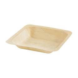 Assiette carrée en bois "Scandinavie" 14 x 14 x 2,5 cm - 50 unités