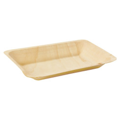 Assiette rectangulaire en bois "Scandinavie" 19 x 14 x 1,8 cm x 25 unités