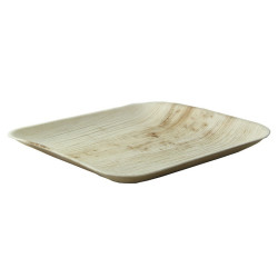 Assiette carrée en palmier 20 x 20 x 2 cm - 25 unités