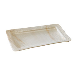 Assiette rectangulaire en palmier 25 x 15,5 x 3 cm - 25 unités