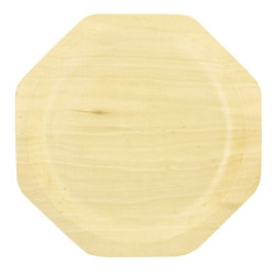 Assiette octogonale en bois "Scandinavie"  L260x220 mm - 10 unités