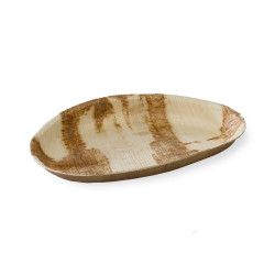 Assiette en palmier forme oeuf 400 ml 26 x 16 x 2,5 cm - 10 unités