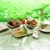 Coupelle carrée en palmier 35 ml 6,3 x 6,3 x 3,3 cm - 50 unités