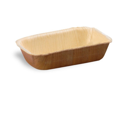 Bol rectangulaire en palmier 13 x 6,5 x 3 cm - 50 unités