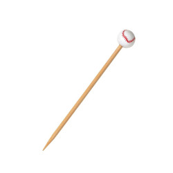 Pic bambou décor baseball 12 cm - 100 unités