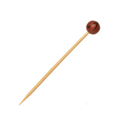 Pic bambou décor basketball 12 cm - 100 unités