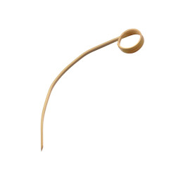 Pic bambou incurvé avec boucle 11 cm - 100 unités