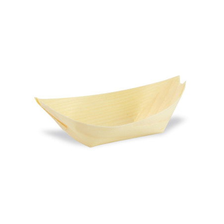 Barquette bateau bois 10,5 x 7,5 x 1,6 cm - 100 unités