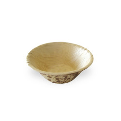 Mini bol en feuille de bambou "Zebra" 60 ml Diam: 7,5 cm 7,5 x 4 x 3 cm - 50 unités