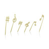 Pique bambou décor musique 9 cm - 100 unités