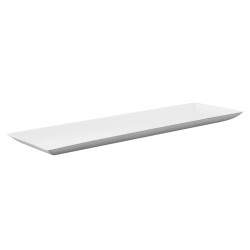Assiette rectangulaire blanche en pulpe "BioNChic" 27 x 9 cm - 100 unités