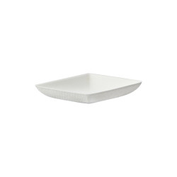 Assiette carrée blanche en pulpe "BioNChic"  - 6,5 cm x 6,5 cm - 300 unités