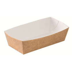 Barquette en carton kraft 460 ml 14 x 6,5 x 4,2 cm - 100 unités