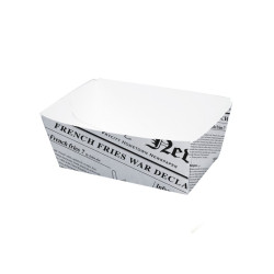 Barquette en carton décor journal 250 ml 9 x 5,5 x 4 cm - 250 unités