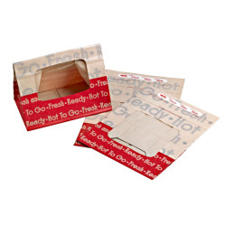 Sac SOS papier brun renforcé à fenêtre fermeture à bande autocollante  210x130, H225 mm - 250 unités