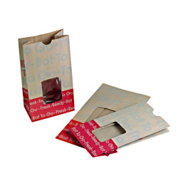 Sac SOS papier brun renforcé à fenêtre "Ecokraft" 12,5 x 7,5 x 23,5 cm - 500 unités