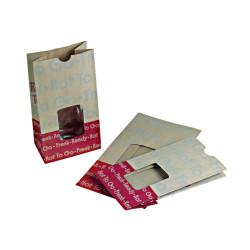 Sac SOS papier brun renforcé à fenêtre "Ecokraft" 15,3 x 11 x 28,5 cm - 500 unités
