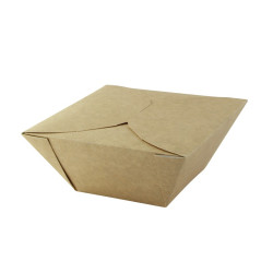 Boîte repas carton kraft 1000 ml 17 x 17 x 8 cm - 50 unités