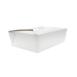 Boîte repas en carton blanc 1400 ml - 25 unités