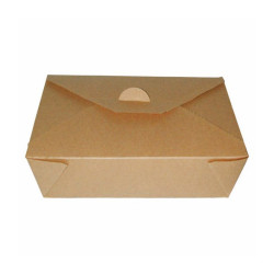 Boîte repas carton kraft laminé 1450 ml 21,7 x 16 x 5 cm - 25 unités