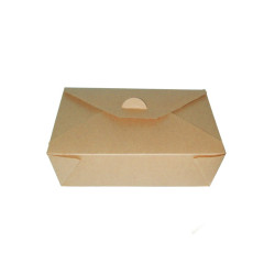 Boite Repas Carton Kraft Laminé Pe  - 2 100 ml - 21.8 cm x 16 cm x 6.5 cm - 35 unités