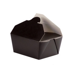 Boîte repas carton noir 1500 ml 21,5 x 16 x 6,5 cm - 50 unités