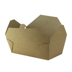 Boîte repas carton kraft laminé 960 ml 18,4 x 10,5 x 6 cm - 50 unités