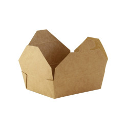 Mini boîte repas carton kraft 410 ml 11,5 x 9,8 x 3,5 cm - 50 unités