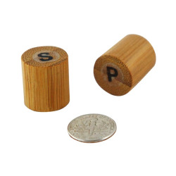 Mini set bambou sel et poivre 1,8 x 1,8 x 4 cm - 100 unités
