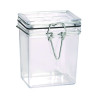 Bocal PS transparent rectangulaire 180 ml 5,1 x 6,9 x 8,6 cm - 12 unités