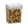 Bocal PS transparent rectangulaire 180 ml 5,1 x 6,9 x 8,6 cm - 12 unités