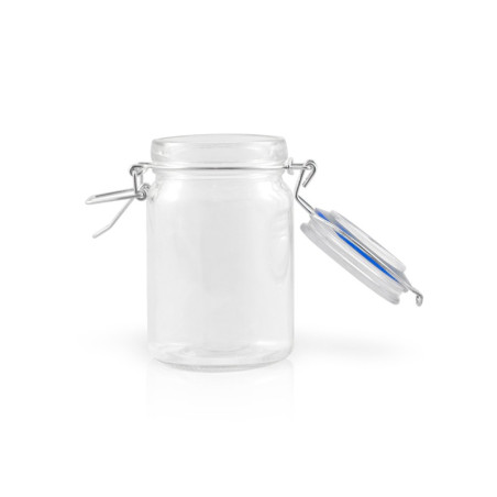 Mini bocal en verre avec joint silicone bleu foncé 200 ml Diam: 6,9 cm 6,9 x 12 cm - 12 unités