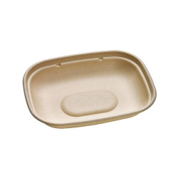 Plateau pulpe rectangulaire brun 850 ml 22 x 17 x 2,7 cm - 50 unités