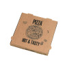 Boîte à pizza carton brun décor "Hot and Tasty" 310x310mm H40mm - 100 unités