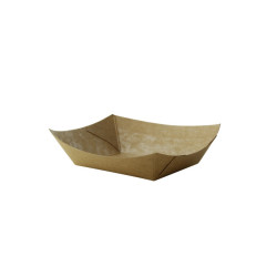 Barquette kraft ingraissable avec PE 100 ml 12 x 8,5 x 2 cm - 250 unités