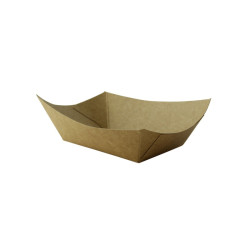 Barquette kraft ingraissable avec PE 220 ml 14 x 10 x 3 cm - 250 unités