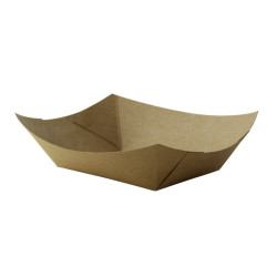 Barquettes kraft ingraissables avec PE – lot de 250 unités, parfaites pour vos frites et nuggets !