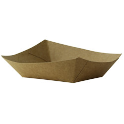 Barquette kraft ingraissable avec PE 400 ml 17 x 12,5 x 3,5 cm - 250 unités