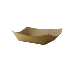 Barquette kraft ingraissable avec PE 800 ml 21,5 x 15 x 5 cm - 250 unités