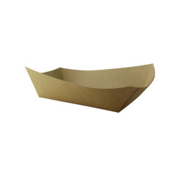 Barquette kraft ingraissable avec PE 1200 ml 24,5 x 16,5 x 5 cm - 250 unités