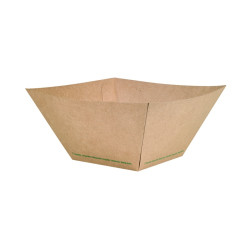 Barquette ingraissable kraft naturel 2000 ml 23 x 22 x 9,4 cm - 25 unités
