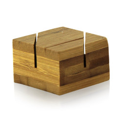 Porte menu en bambou 4 x 4 x 2,5 cm - 10 unités