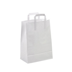 SAC BRUN Sac cabas en papier kraft blanc 26x17cm - 250 unités