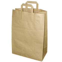 Sac cabas papier kraft brun recyclé 320x160, H440 mm - 250 unités