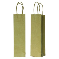 Sac cabas papier kraft brun poignées ficelles pour bouteilles 39 x 8 x 14 cm - 200 unités