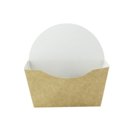 Emballage carton kraft pour burger intérieur blanc 13,5 x 6 x 13 cm - 50 unités
