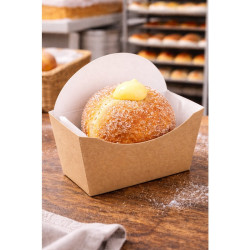 Emballage carton kraft pour burger intérieur blanc 13,5 x 6 x 13 cm - 50 unités