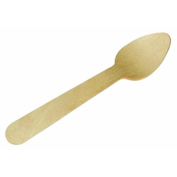 Cuillère à café bois 10 cm - 100 unités